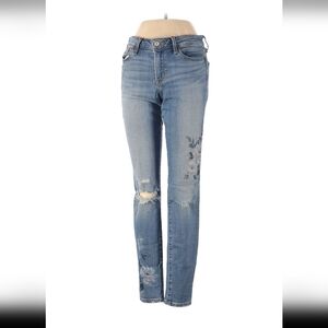 Abercrombie & Fitch Blue Stretch Jeans with Distressed Design